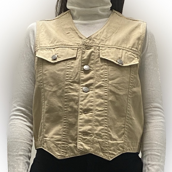 Vintage Northern Spirit Wear Tan Khaki Cotton Vest - Picture 6 of 6